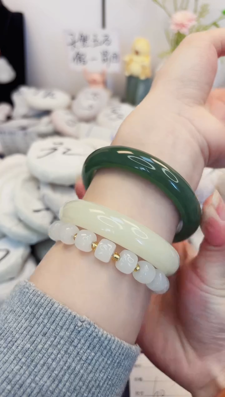 【闪购商品】石英质玉手镯未镶嵌462-东陵玉-圈口60
