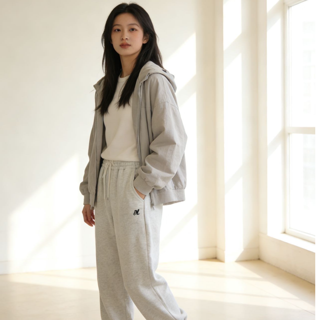 8509高端专享秋冬款休闲裤白灰（飞飞）