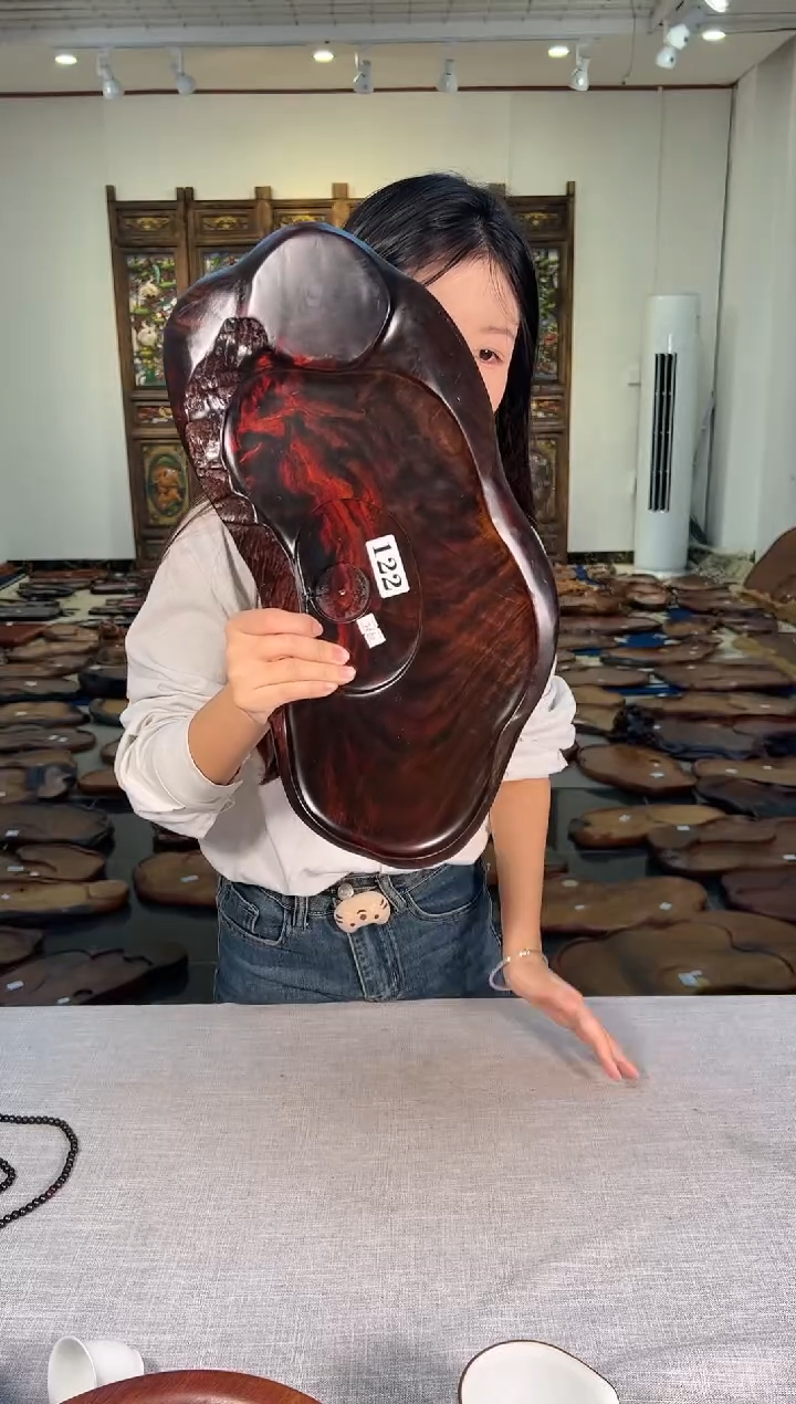【闪购商品】交趾黄檀（大红酸枝）茶盘122
