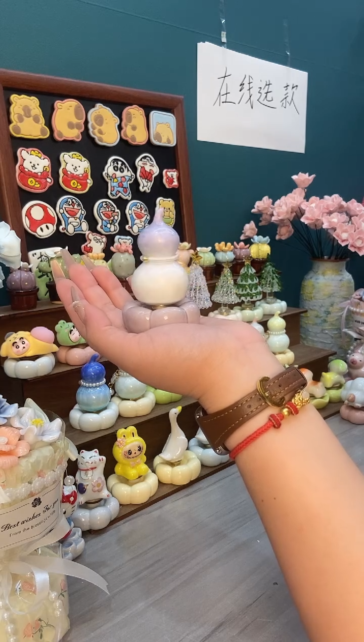 摆件陶紫色葫芦景德镇陶瓷摆件1个装
