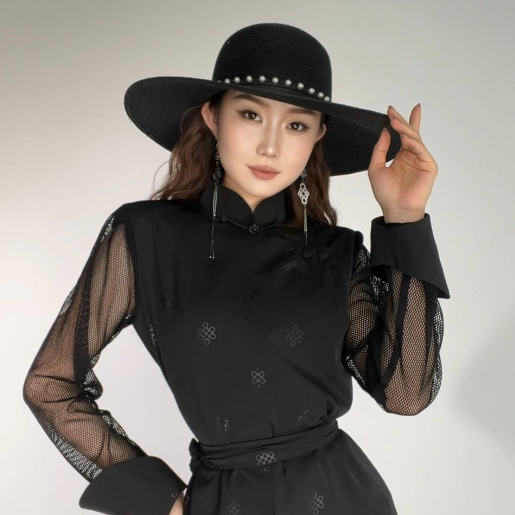 【戴尔玛精品服饰1】夏季新款气质显瘦时尚民族风连衣裙X6007