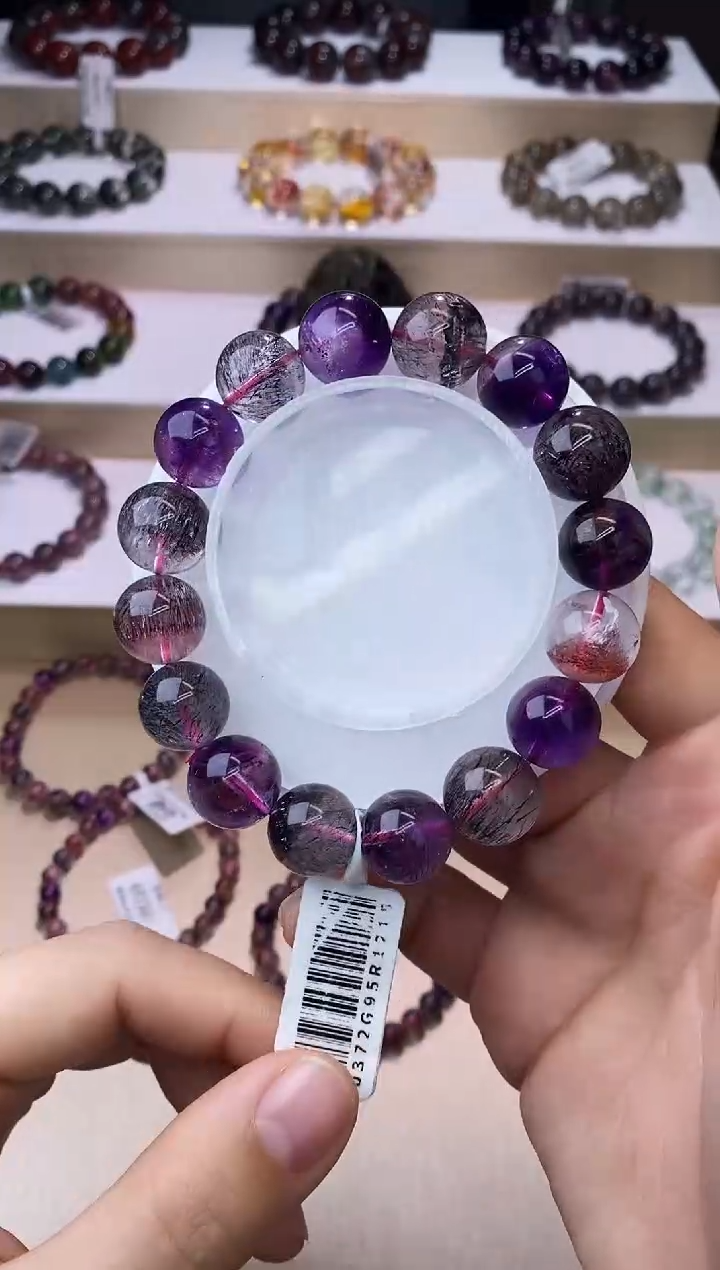 【闪购商品】水晶手链未镶嵌黑加仑超七单圈13m+