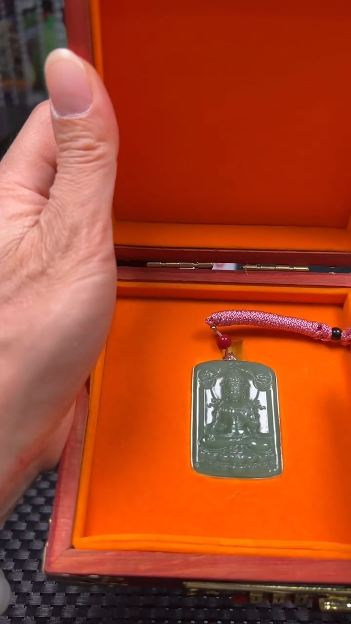 颈饰银S925镶嵌和田玉明*吊坠