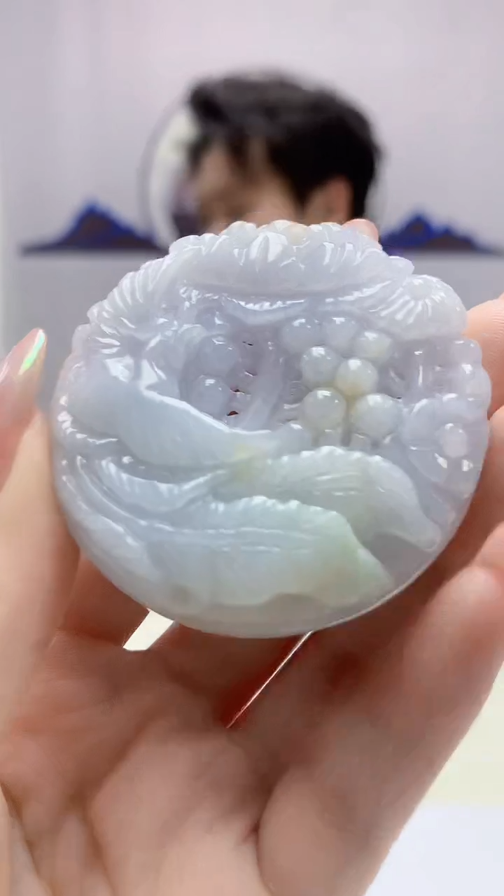 【闪购商品】定制翡翠未镶嵌1502DD-毛货挂件176