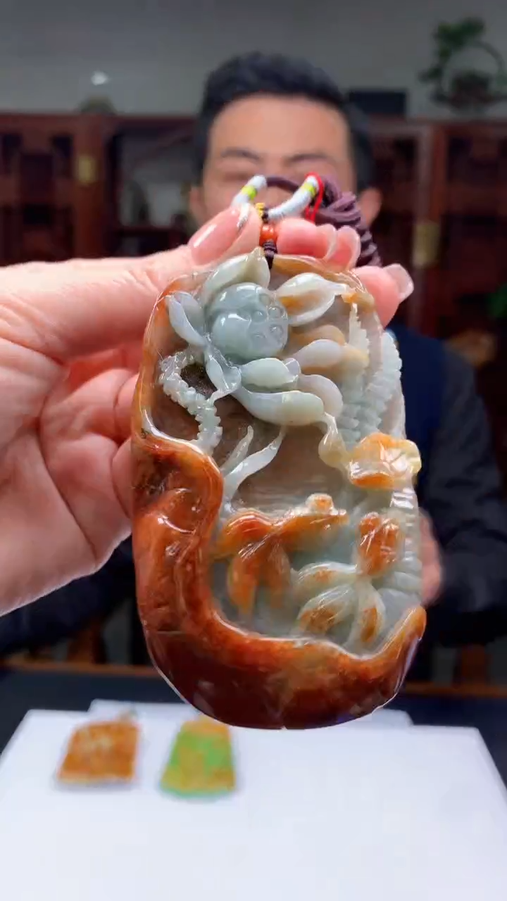 【闪购商品】定制翡翠未镶嵌1015ry-毛货挂件52