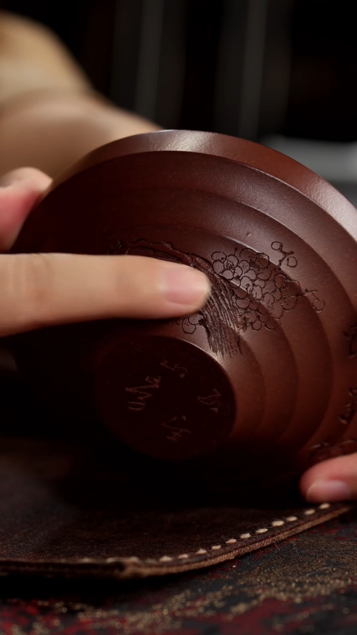 茶杯紫砂非遗茶器-节节梅花