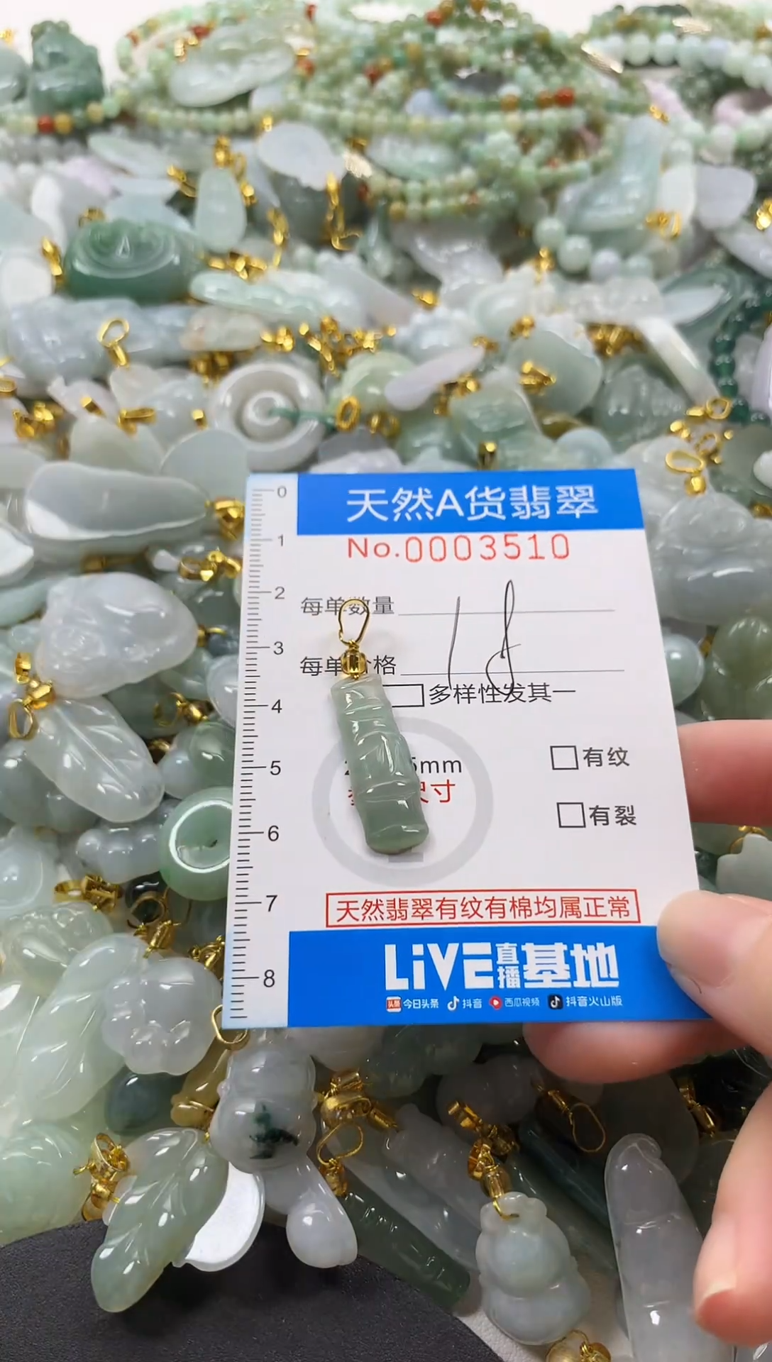 颈饰未镶嵌翡翠净货挂件-3510