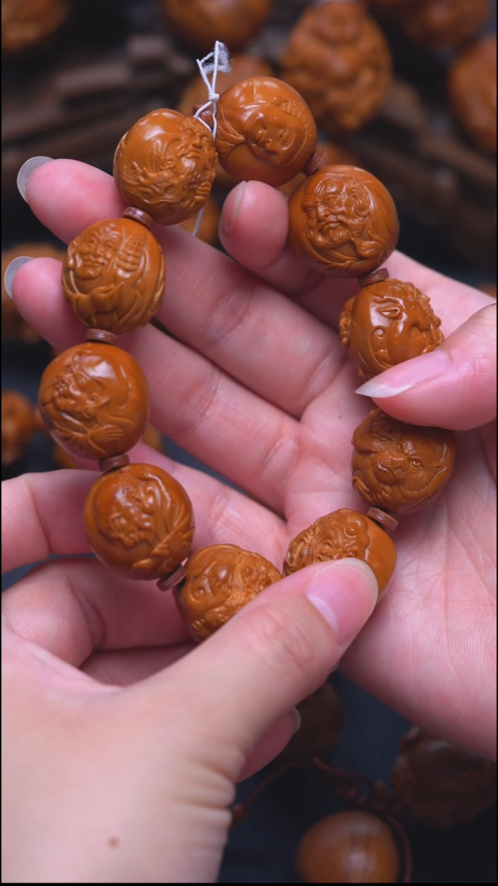 橄榄核手串/手链浮雕十八罗汉
