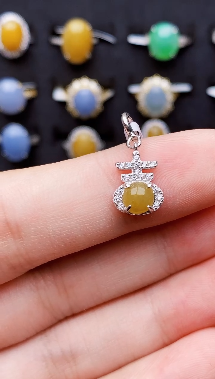 银S925镶嵌戒指翡翠0172