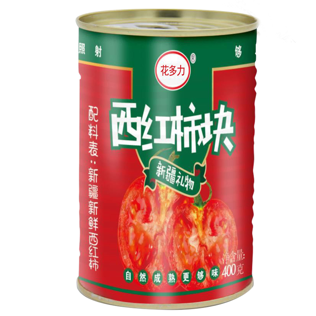 花多力新疆西红柿块大块果肉可即食可烹饪调味 400g/罐