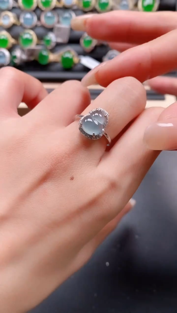 银S925镶嵌戒指翡翠111