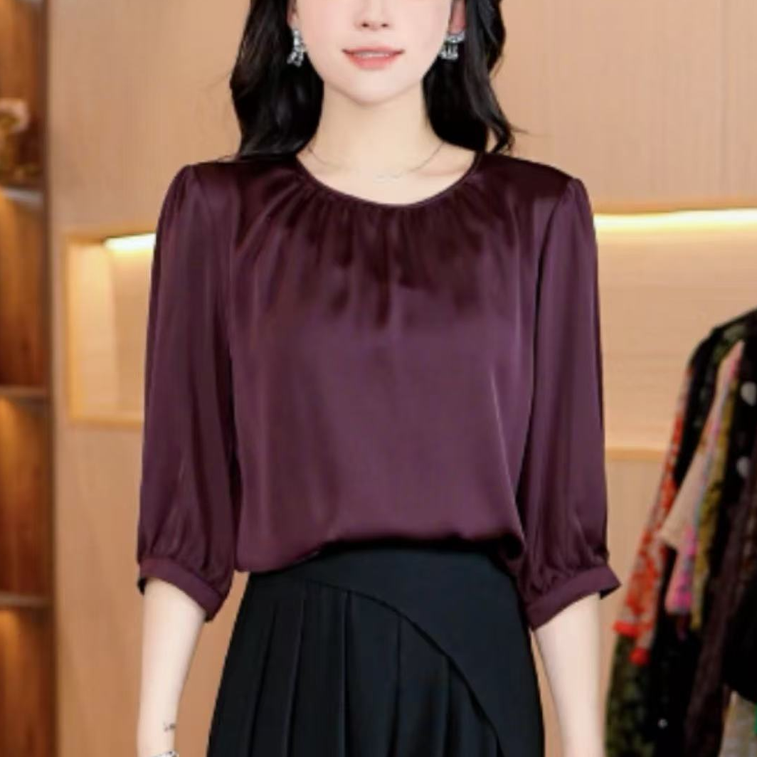 5225-12【富贵紫】新款女士小衫上衣