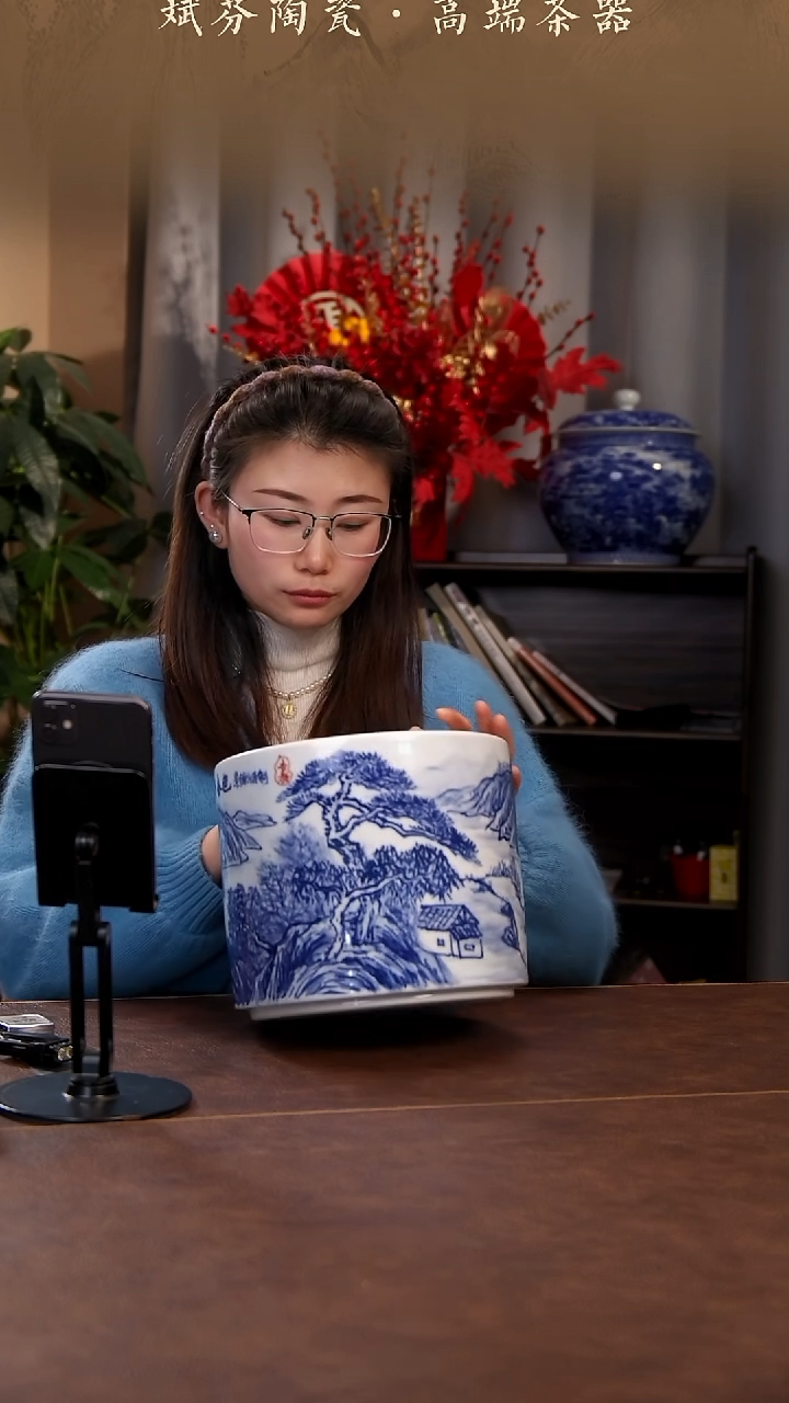 【闪购商品】瓷片青花瓷茶具斌芬陶瓷