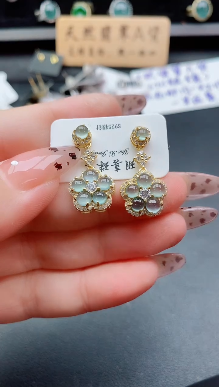 银S925镶嵌戒指翡翠1