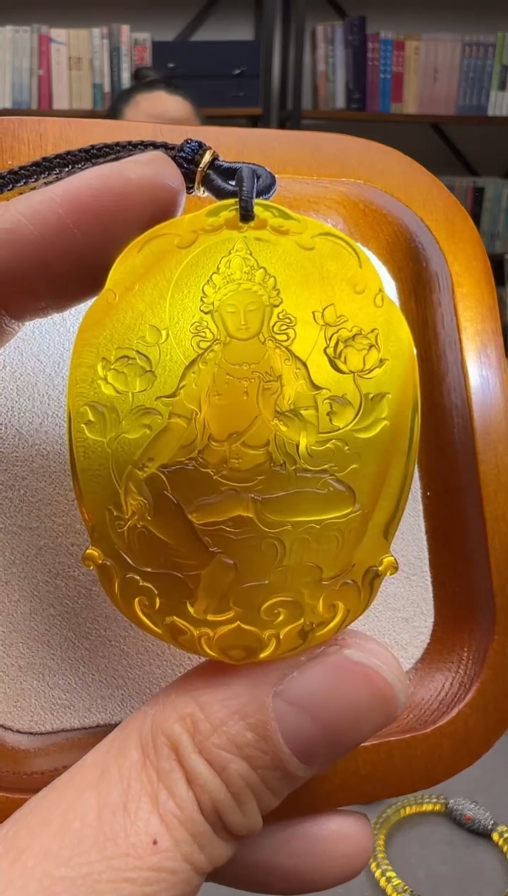 【闪购商品】琥珀颈饰未镶嵌绿度母吊坠