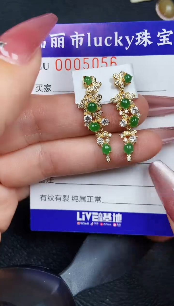 翡翠银S925镶嵌颈饰5056