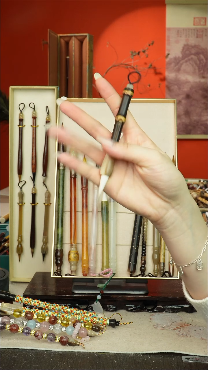 52号闪孤品高货毛笔链接 清水试笔 蘸墨不退