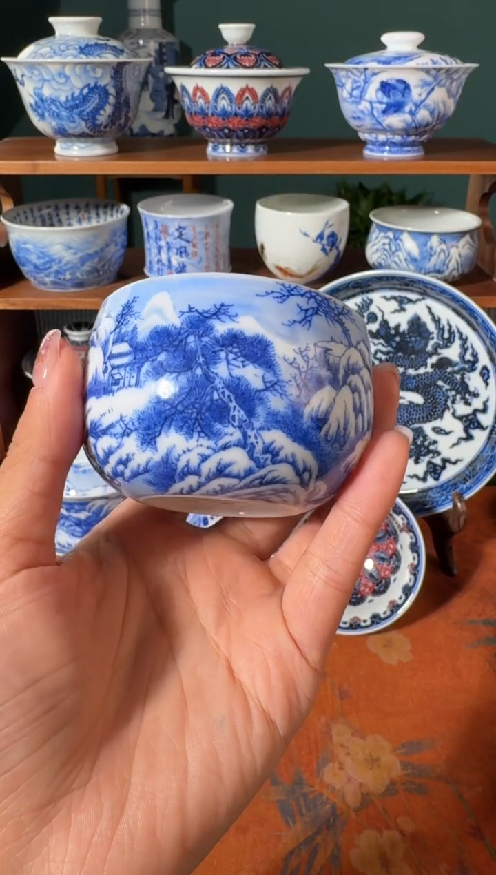 【闪购商品】杯画堂春四季冬季雪景杯