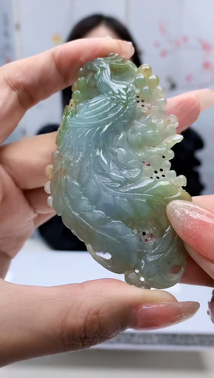 【闪购商品】定制翡翠未镶嵌4852MM-毛货挂件116