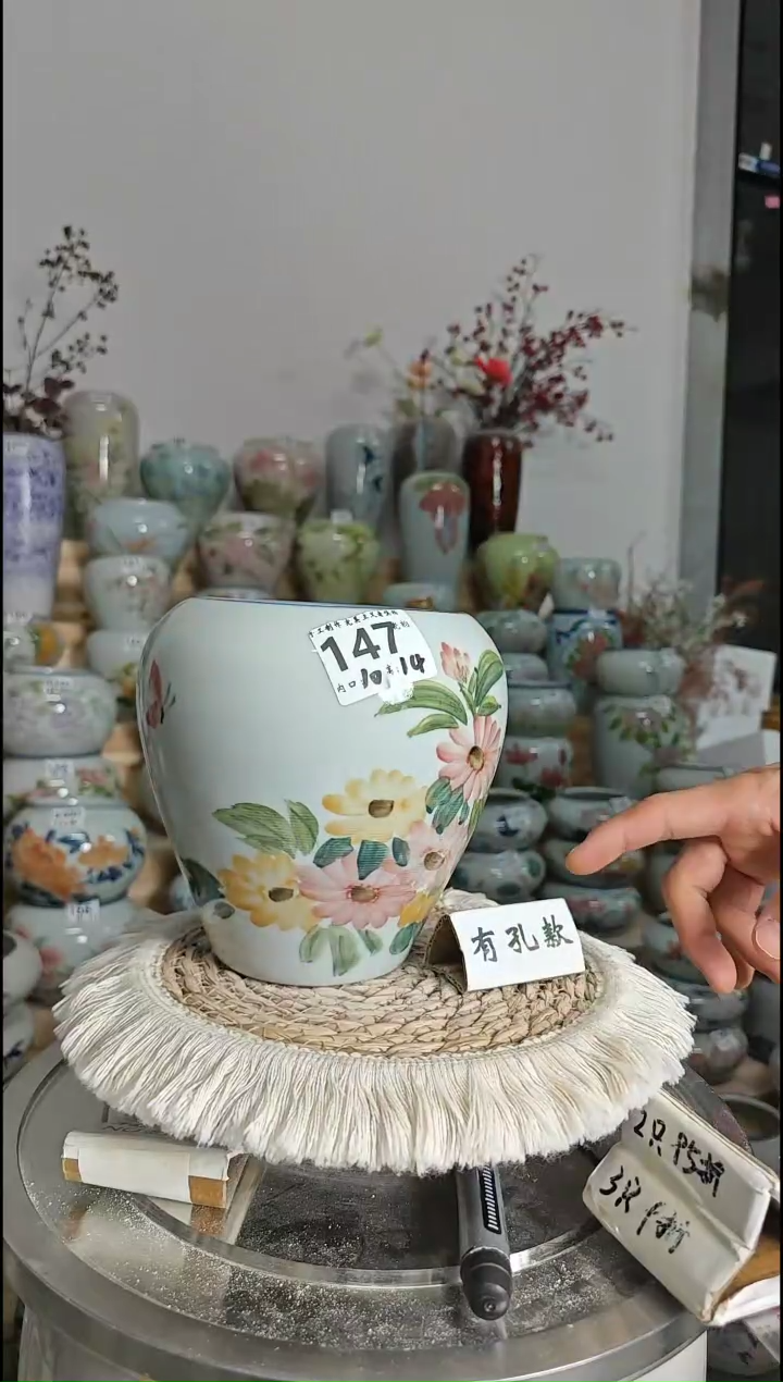 景德镇陶瓷花盆 147  陶瓷制品 默认有点误差哦~