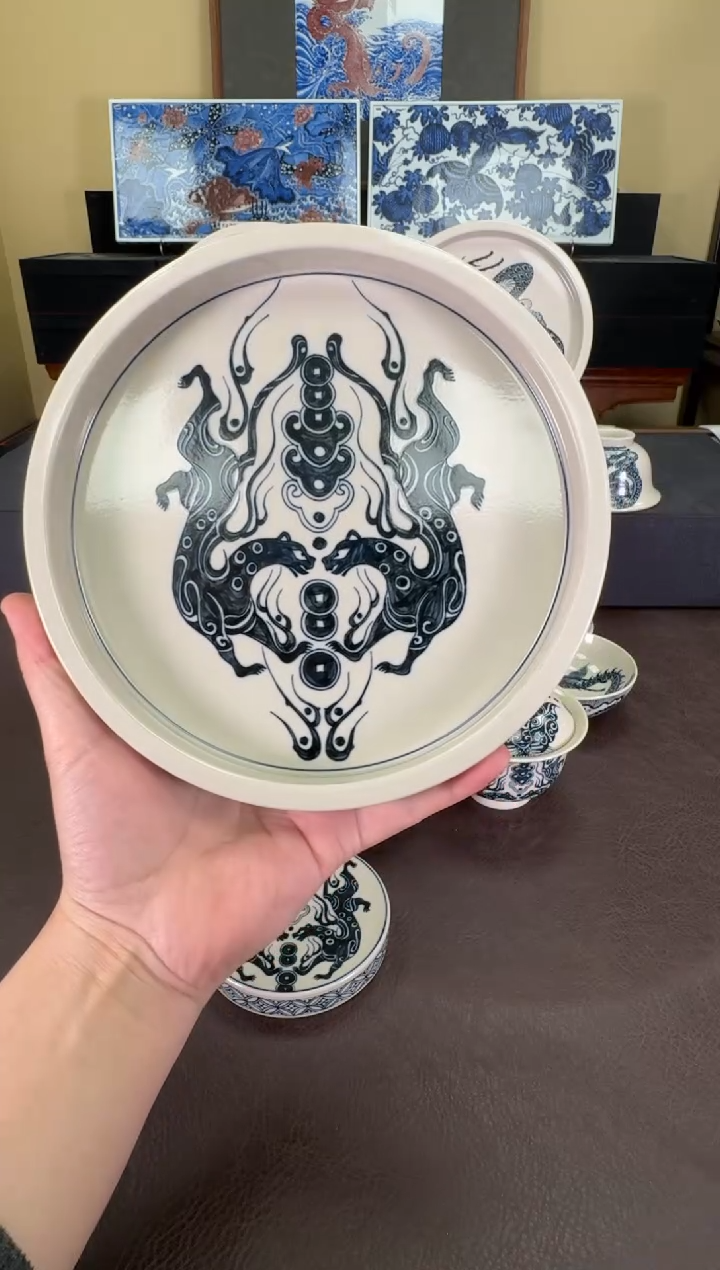 【闪购商品】二号釉金钱豹纹壶承