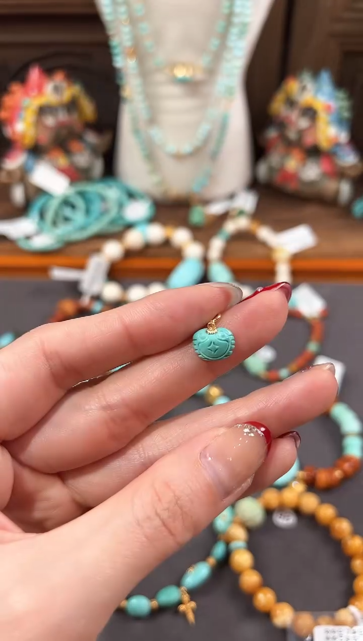 【闪购商品】绿松石提溜18K金镶嵌绿松石提溜