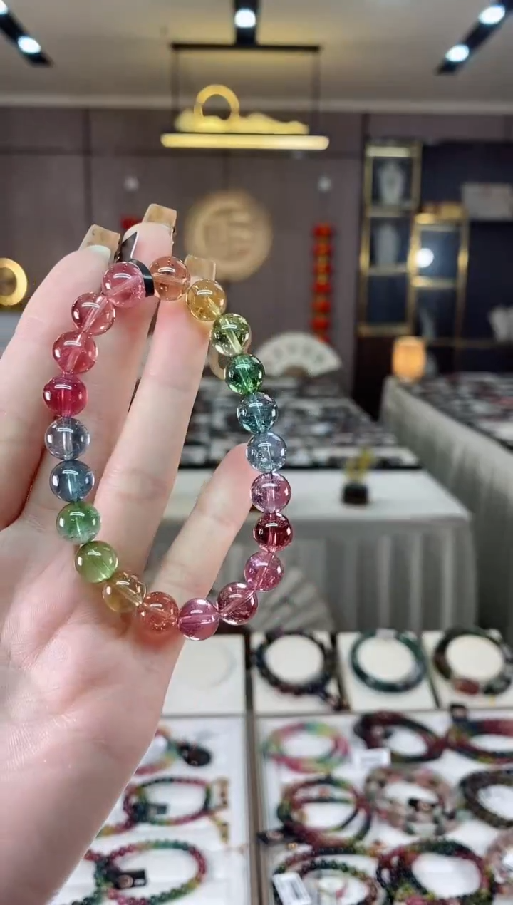 【闪购商品】碧玺收藏级单圈手串9mm+未镶嵌一物一证dan