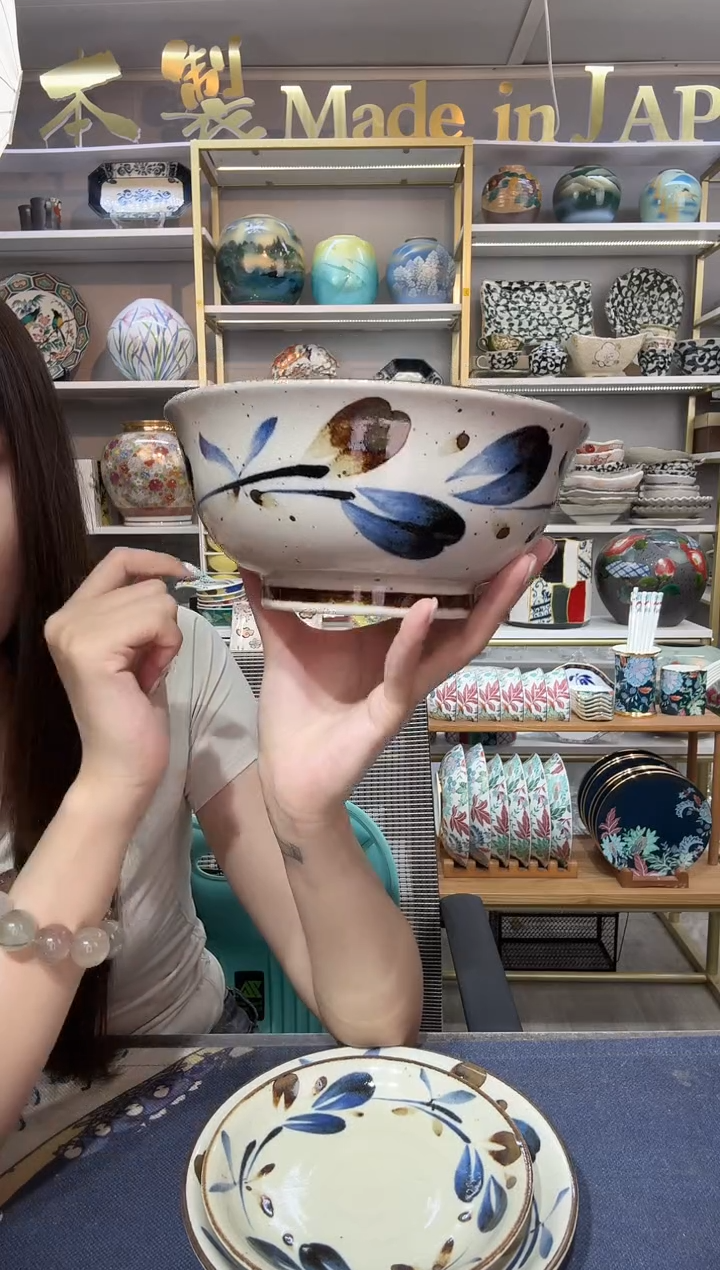 陶瓷风花面碗18.5cm一个