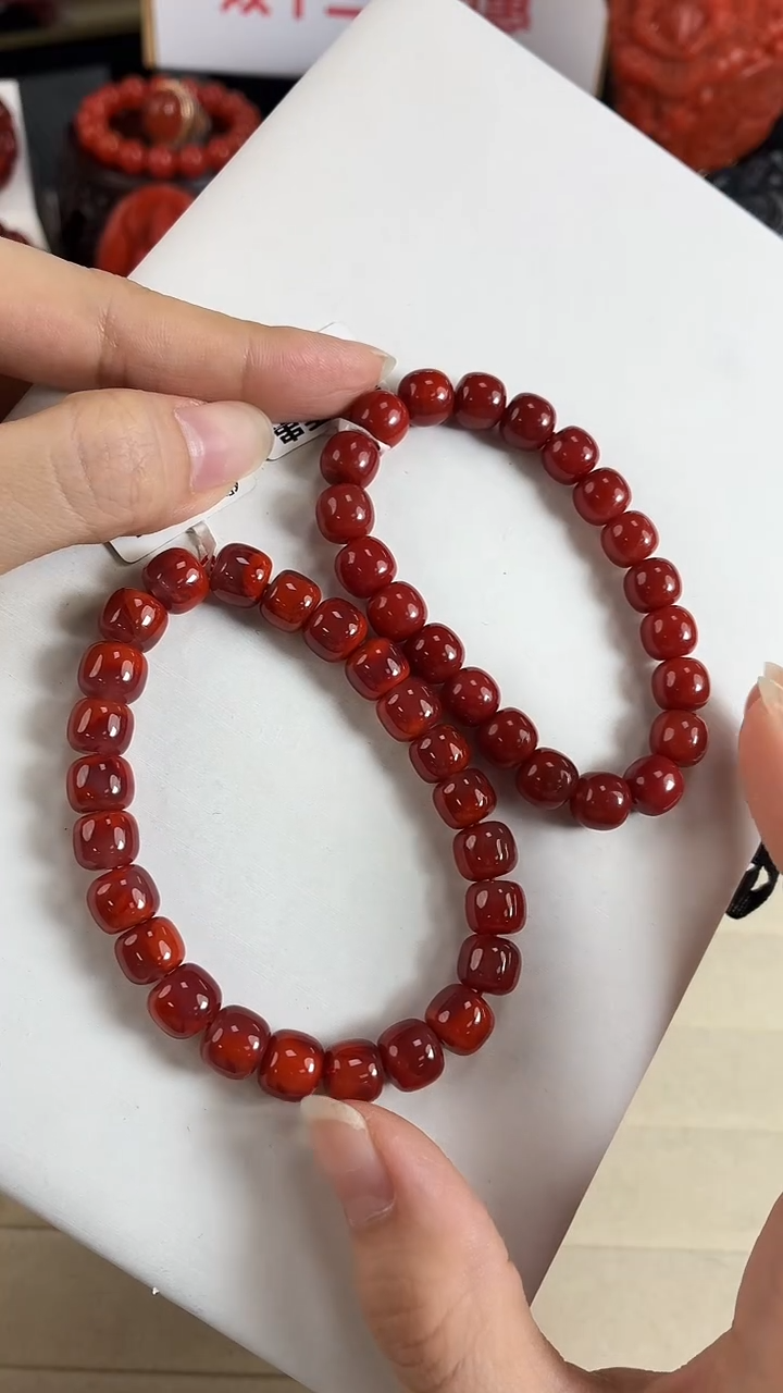 未镶嵌瓦西老型手串9mm南红玛瑙（多样式发其一）