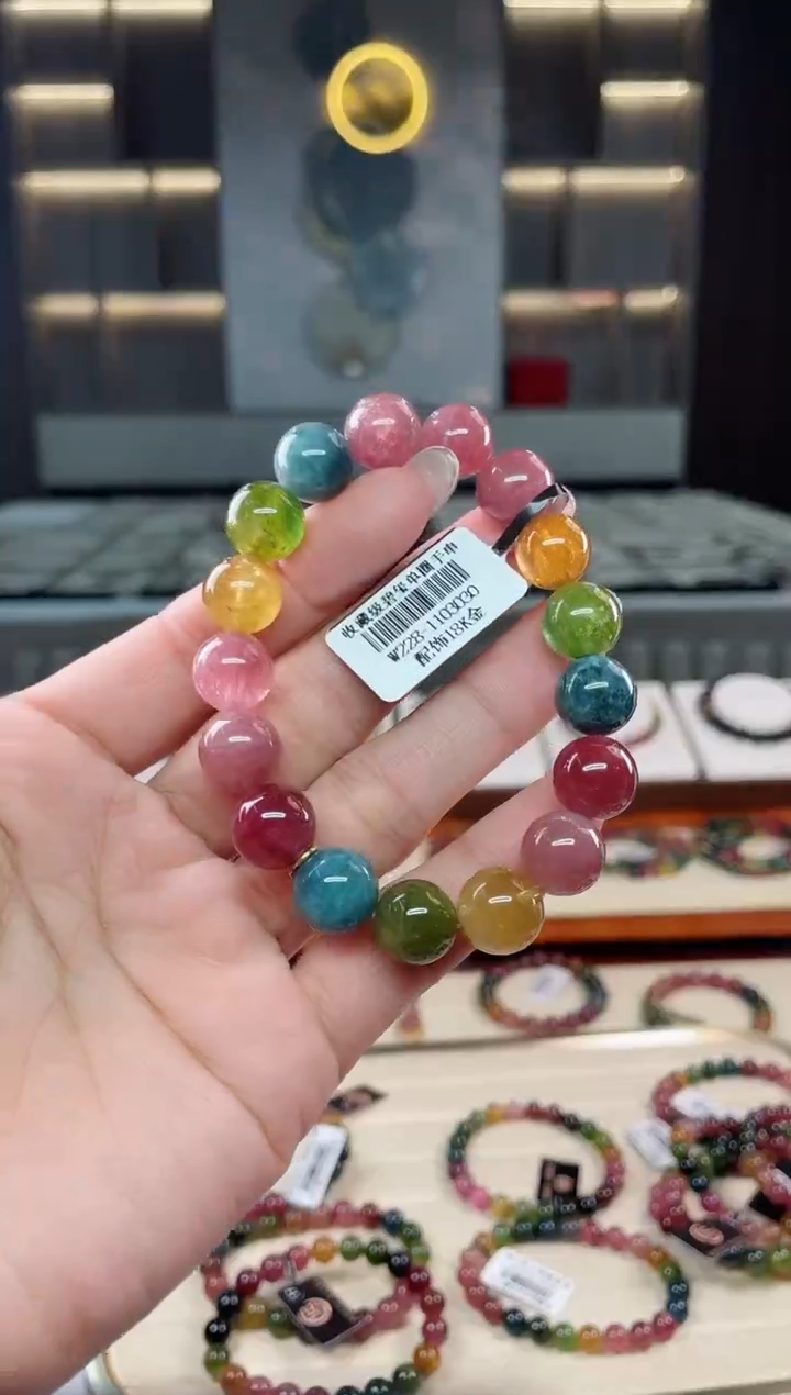 未镶嵌老矿碧玺单圈手串11mm+碧玺（多样性发一条）T