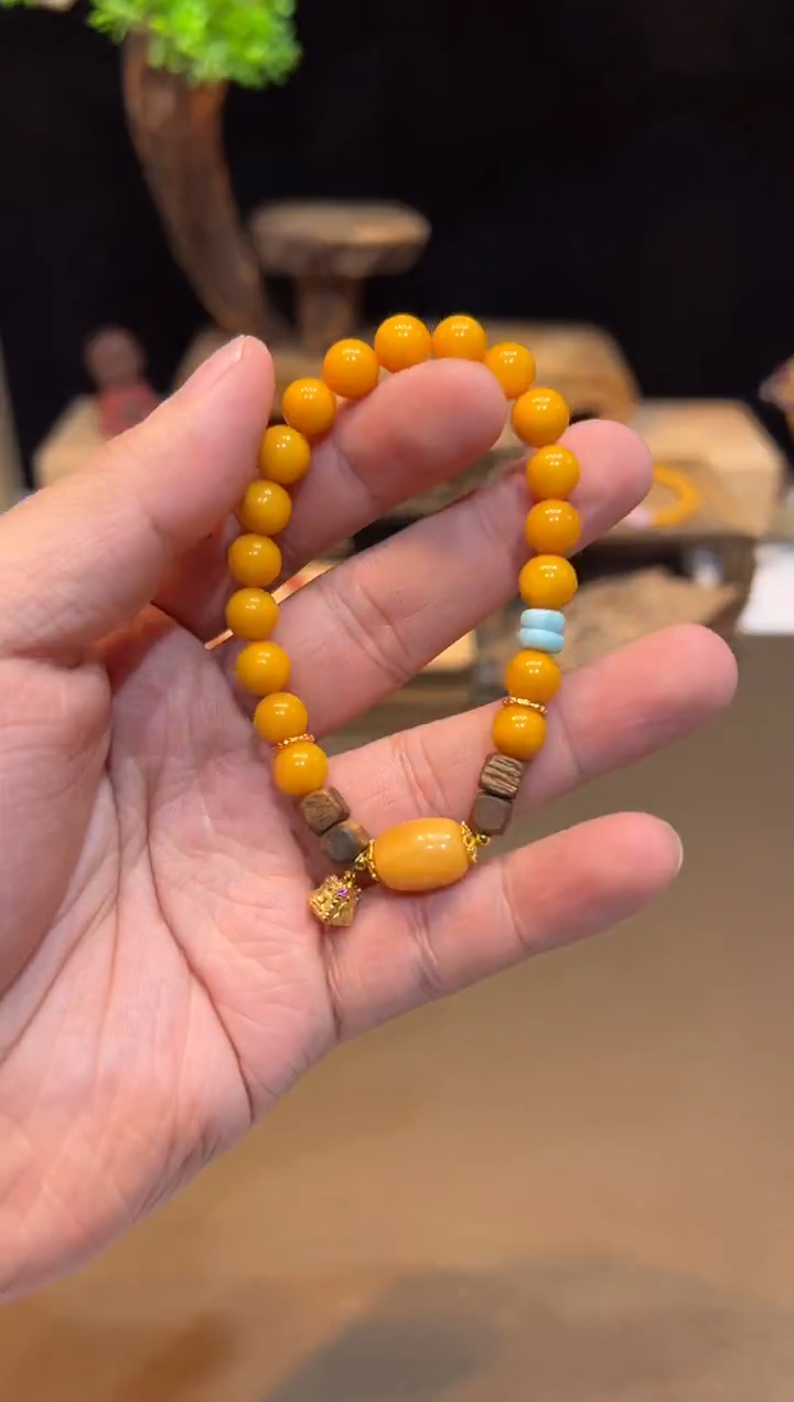 手链琥珀未镶嵌手饰@@E7118