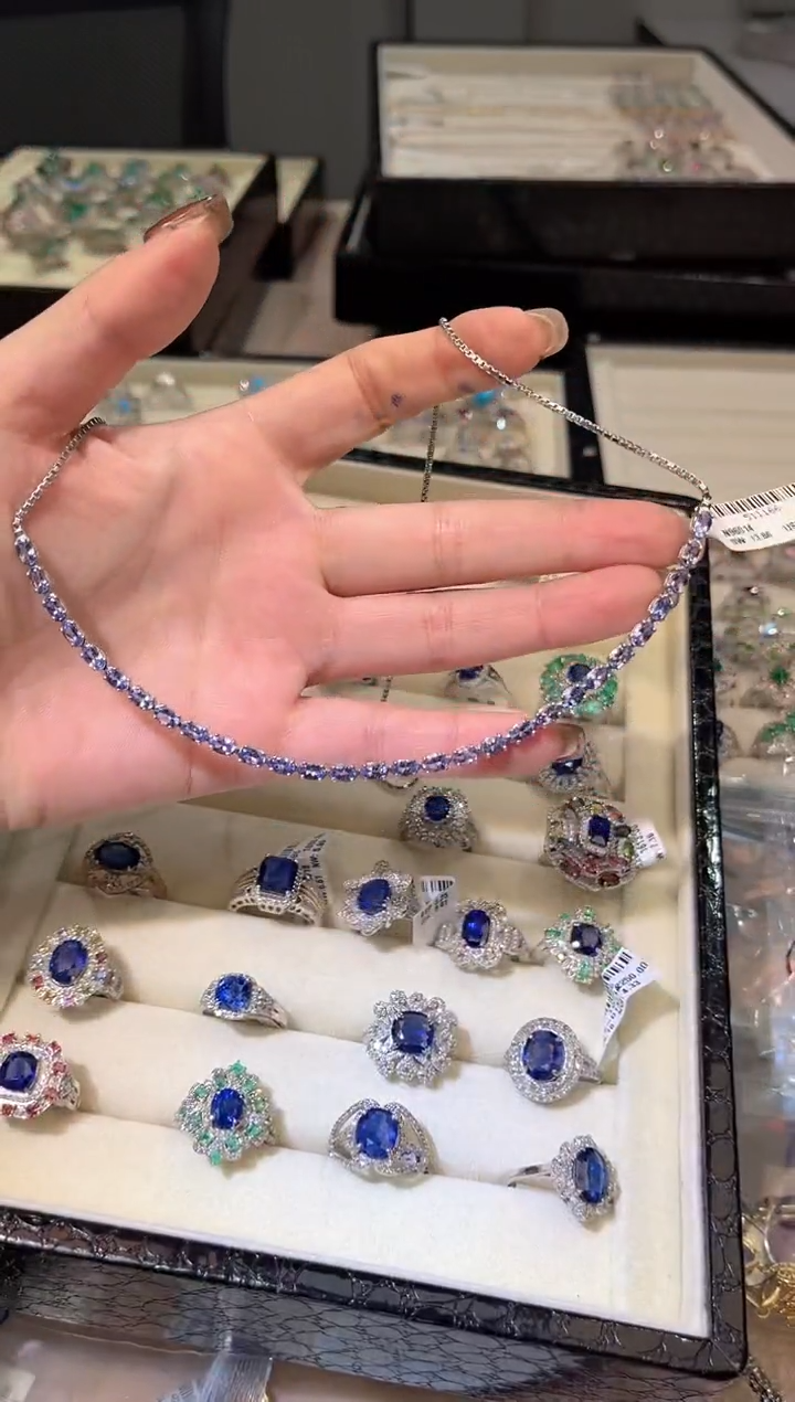 【闪购商品】定制坦桑石项链未镶嵌项链