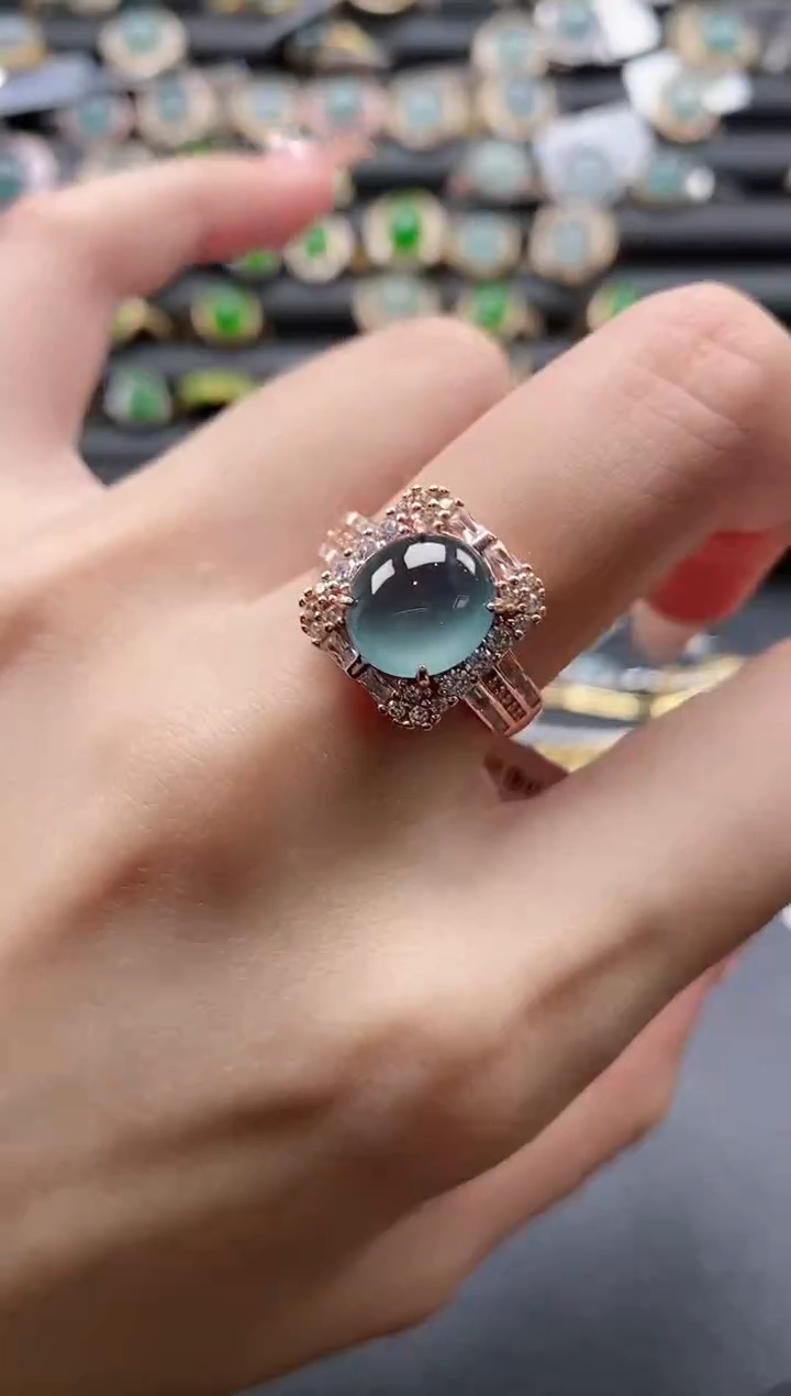 【闪购商品】翡翠戒指银S925镶嵌51151