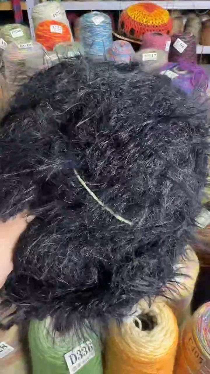 羊毛微瑕雪宝长毛黑色0.65斤