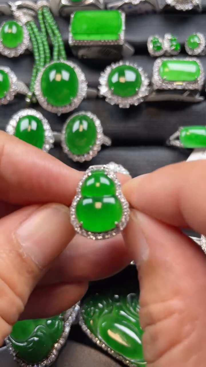 翡翠银S925镶嵌戒指翡翠