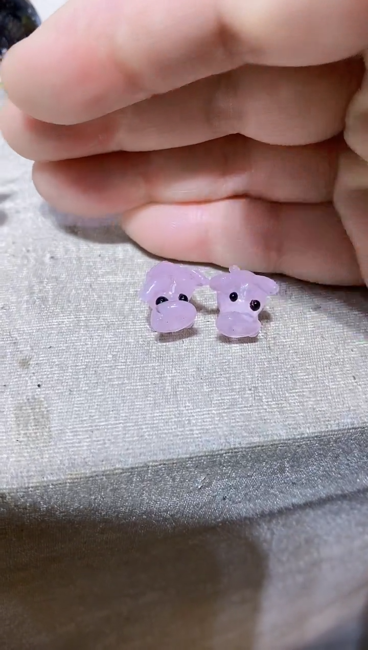 【闪购商品】琉璃手工艺品粉猪一对