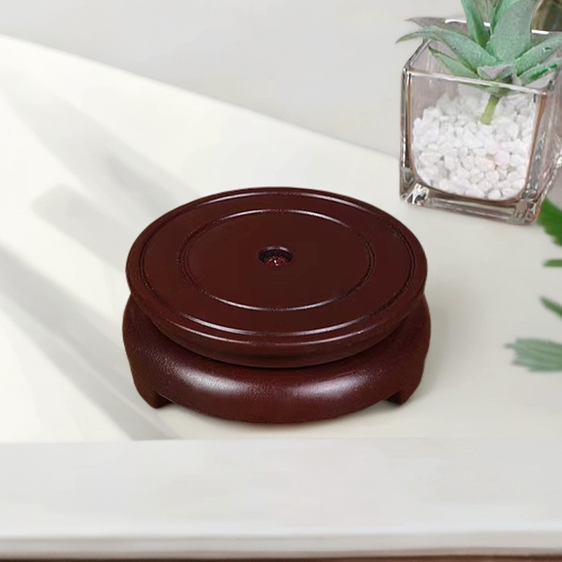 实木花托可旋转花盆底托圆直径12厘米