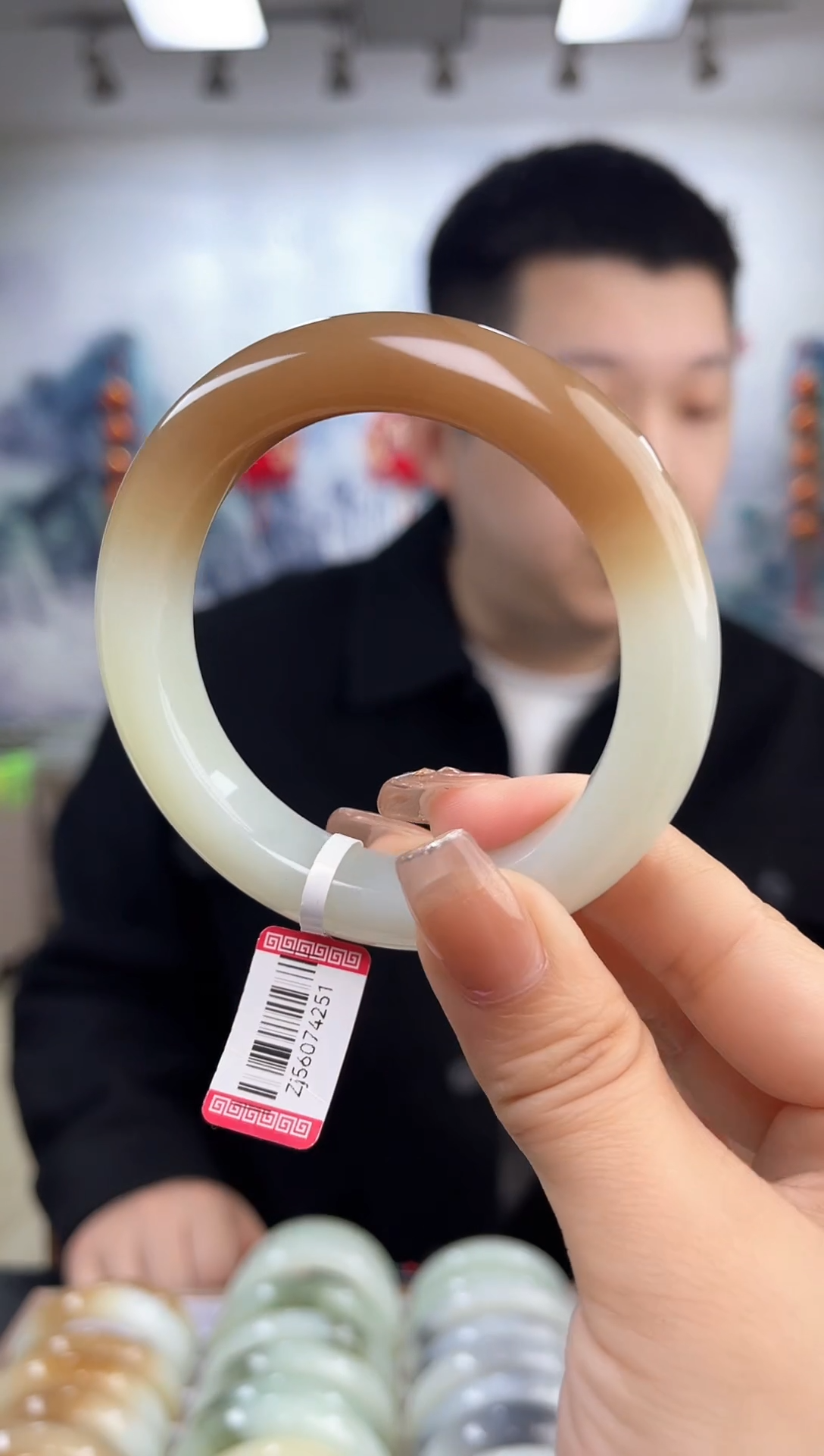 【闪购商品】和田玉手镯未镶嵌54圈口4251