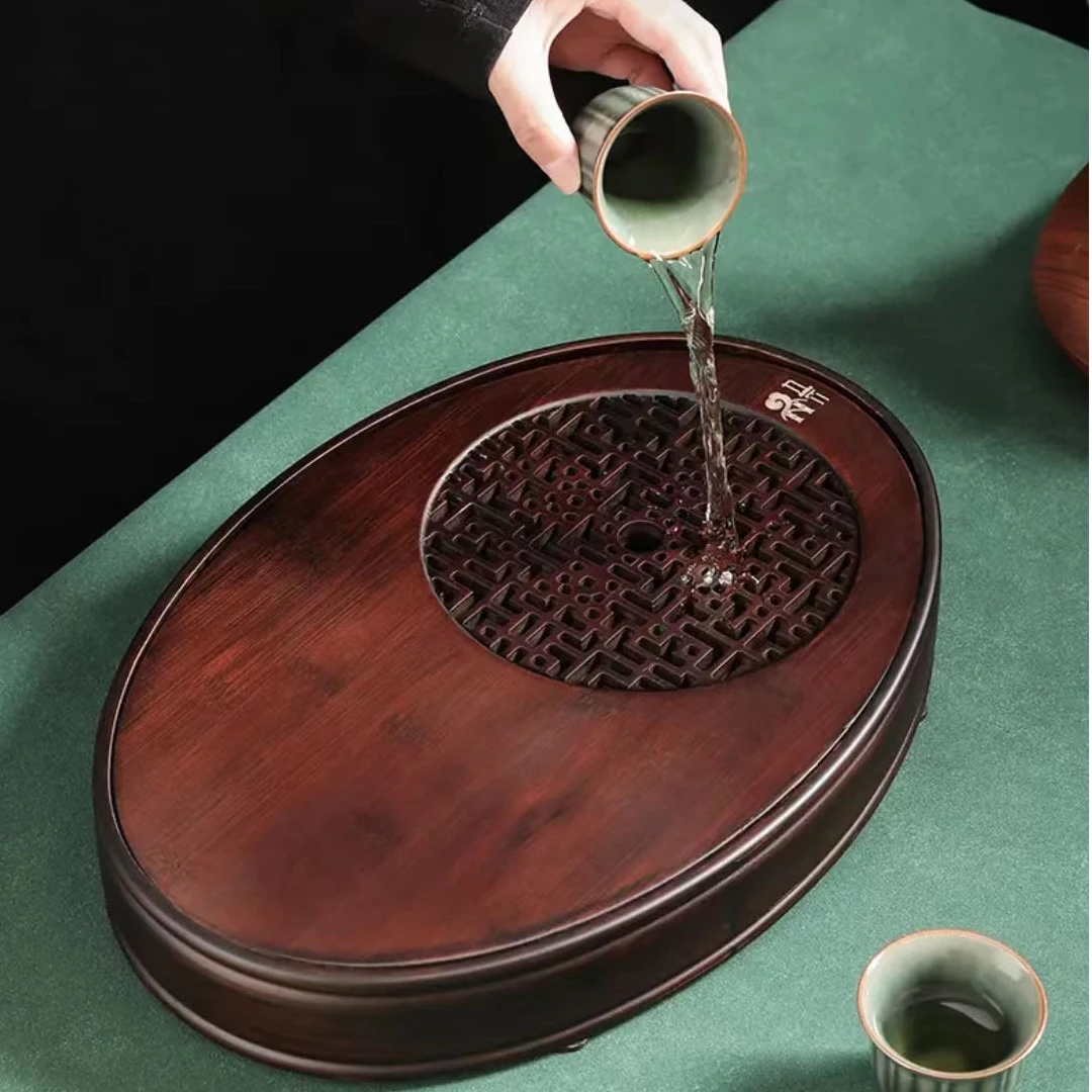 29*20.5九竹椭圆形竹制茶盘储水茶台干泡盘简约复古干泡托盘新款