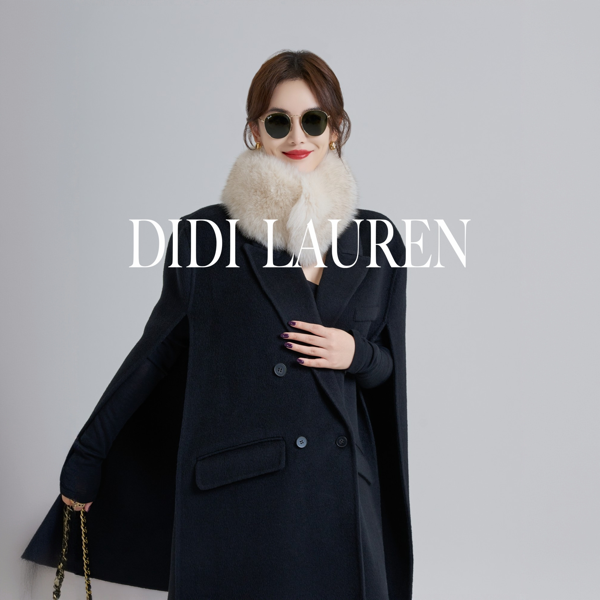 DIDI LAUREN“维多利亚”经典重磅披风款高级感羊毛羊绒毛呢大衣