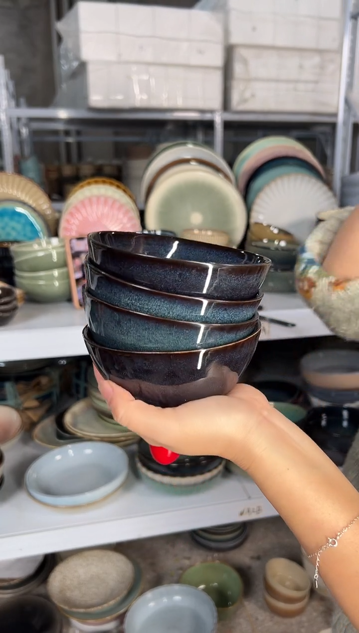 陶瓷外贸尾货瑕疵满20包邮X4米饭碗E1D