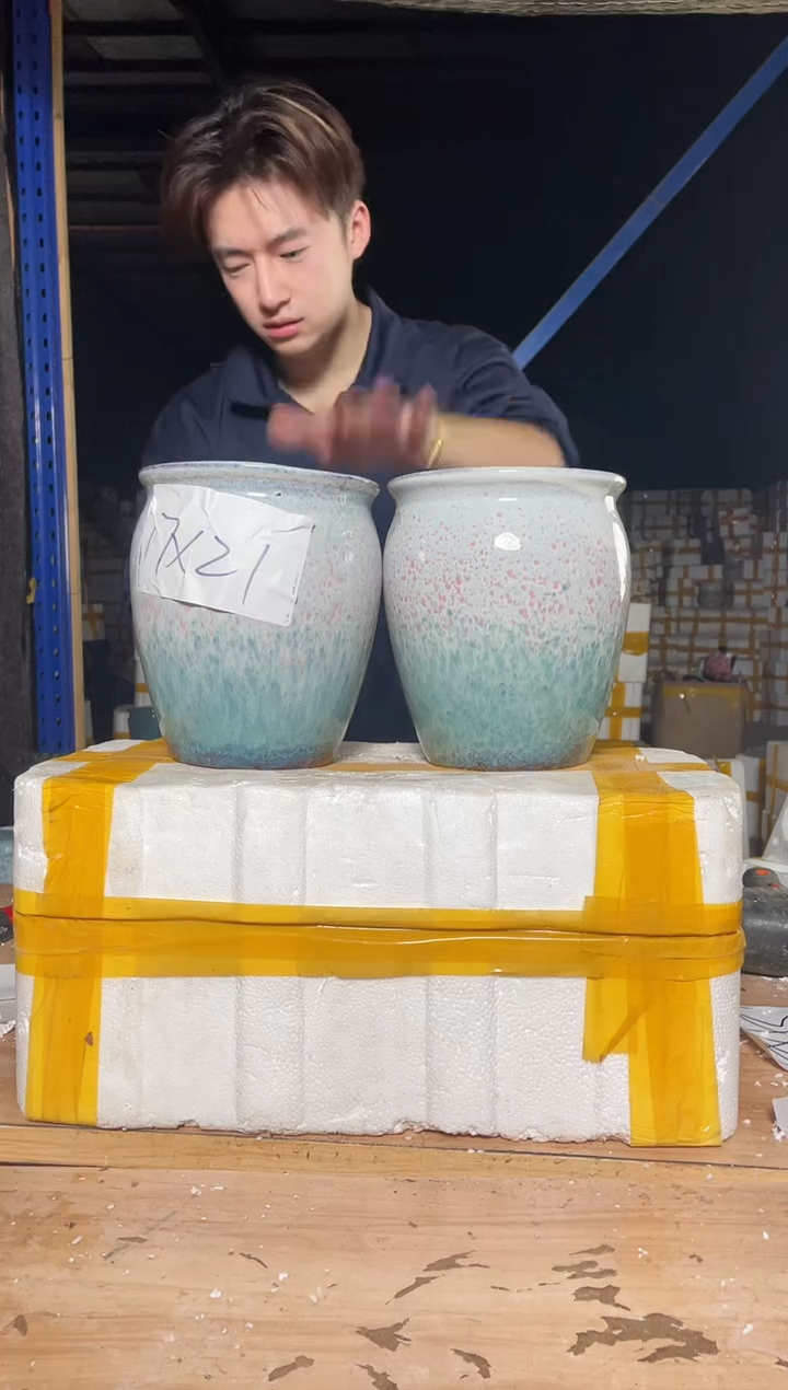 紫砂花盆宜兴紫砂粗陶花盆17*21