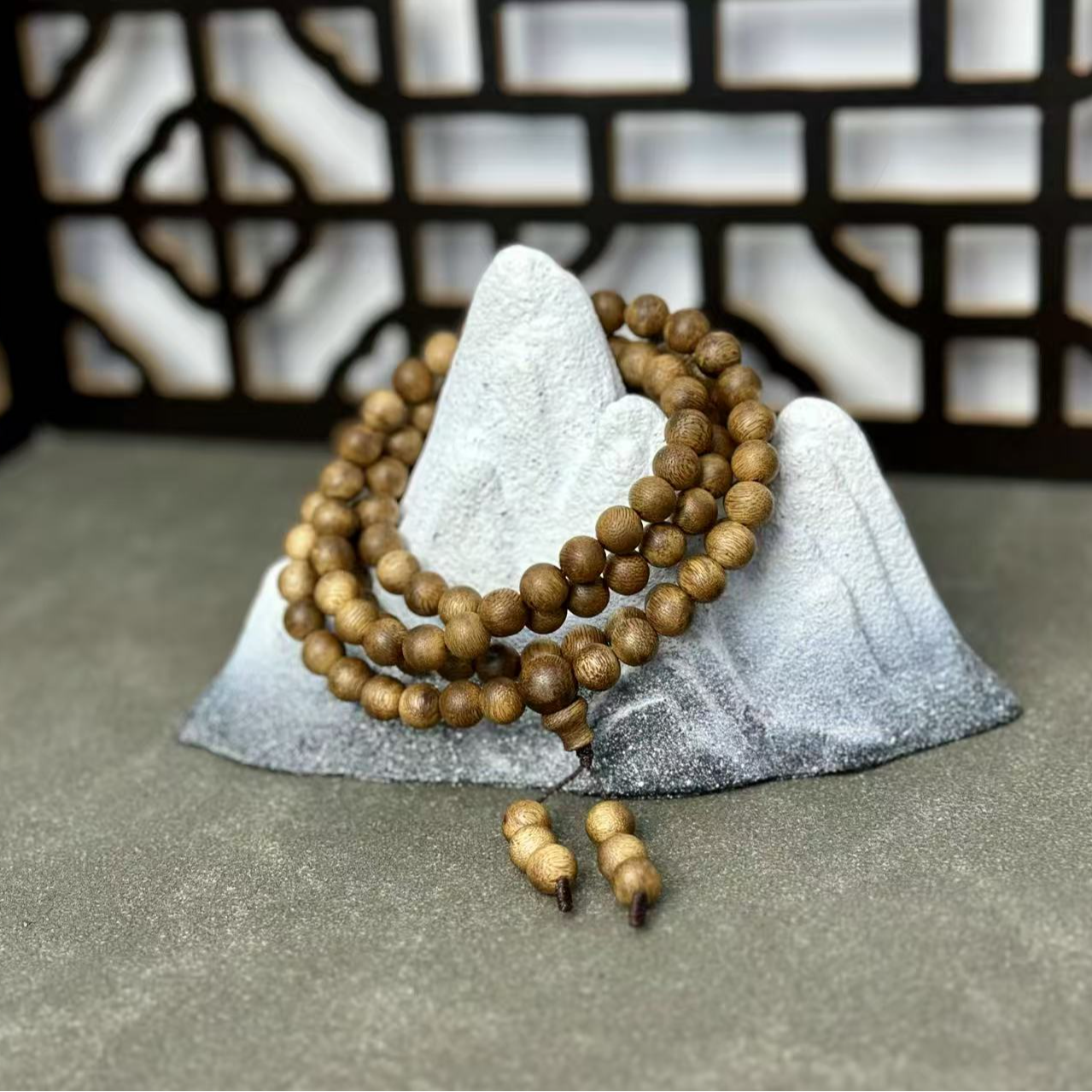 沉香【初韵-长卿】8MM奇楠沉香圆珠多圈手串（多样性发其一）