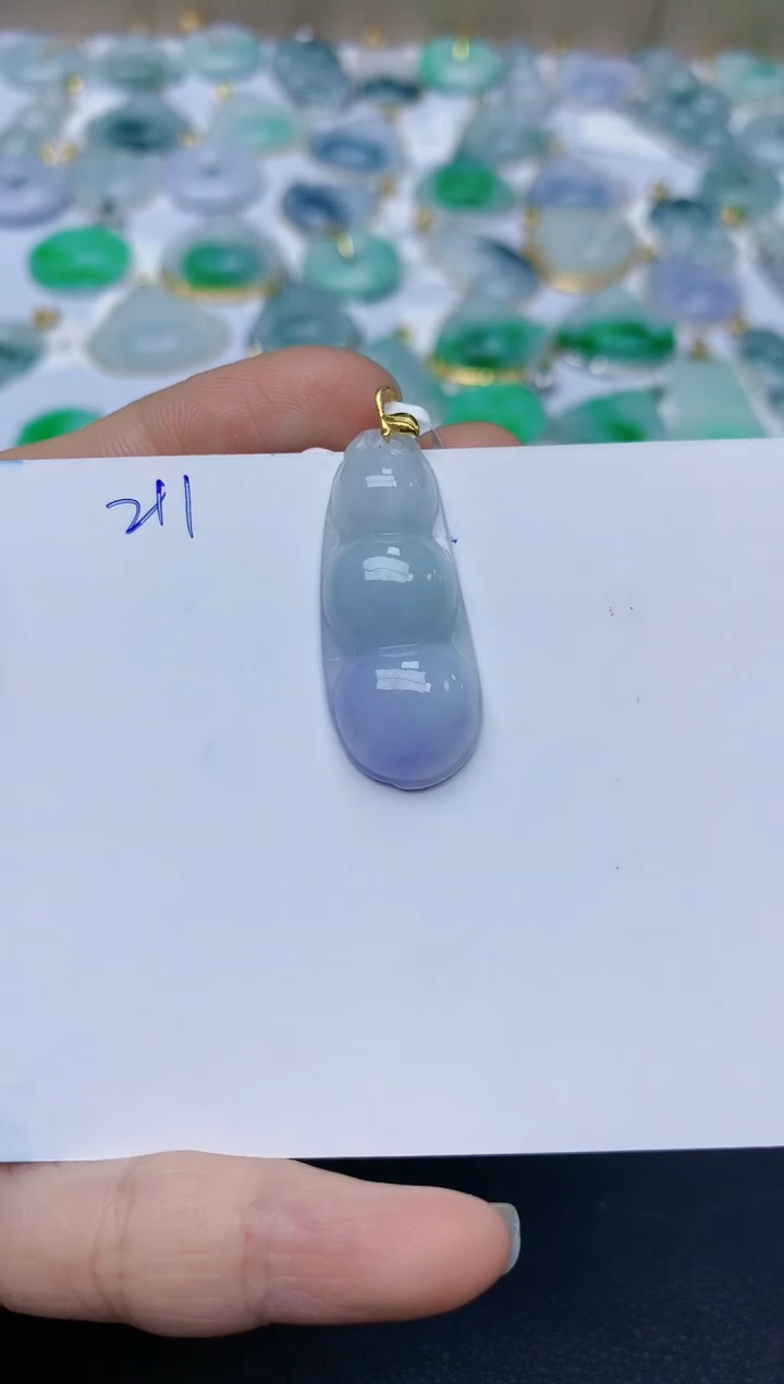 【闪购商品】翡翠颈饰18K金镶嵌天然翡翠A货    