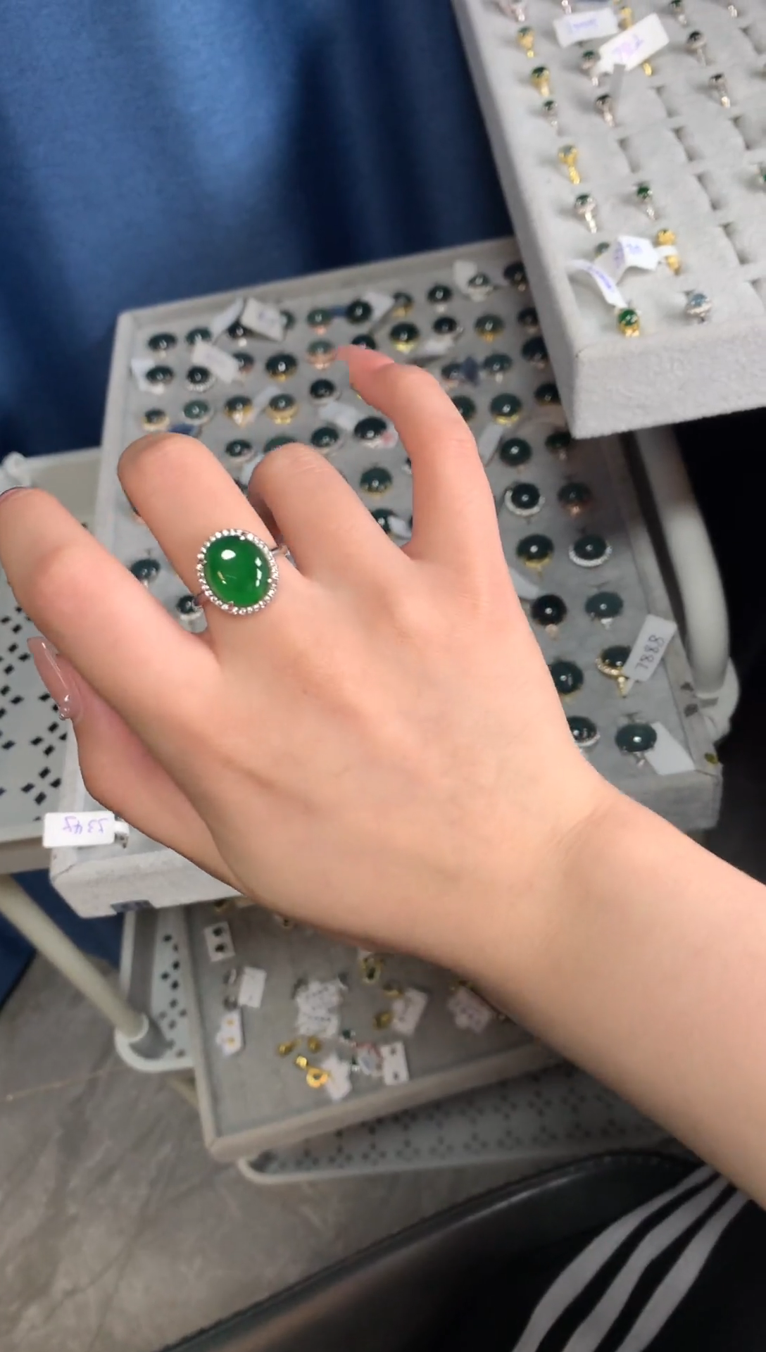 【闪购商品】翡翠戒指银S925镶嵌52141