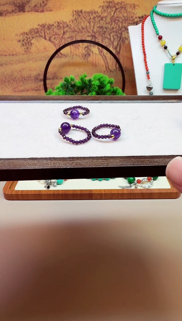 紫晶戒指14K金镶嵌J58