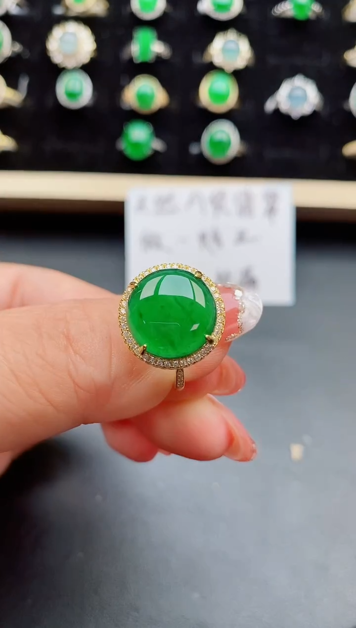 【闪购商品】翡翠戒指银S925镶嵌508080