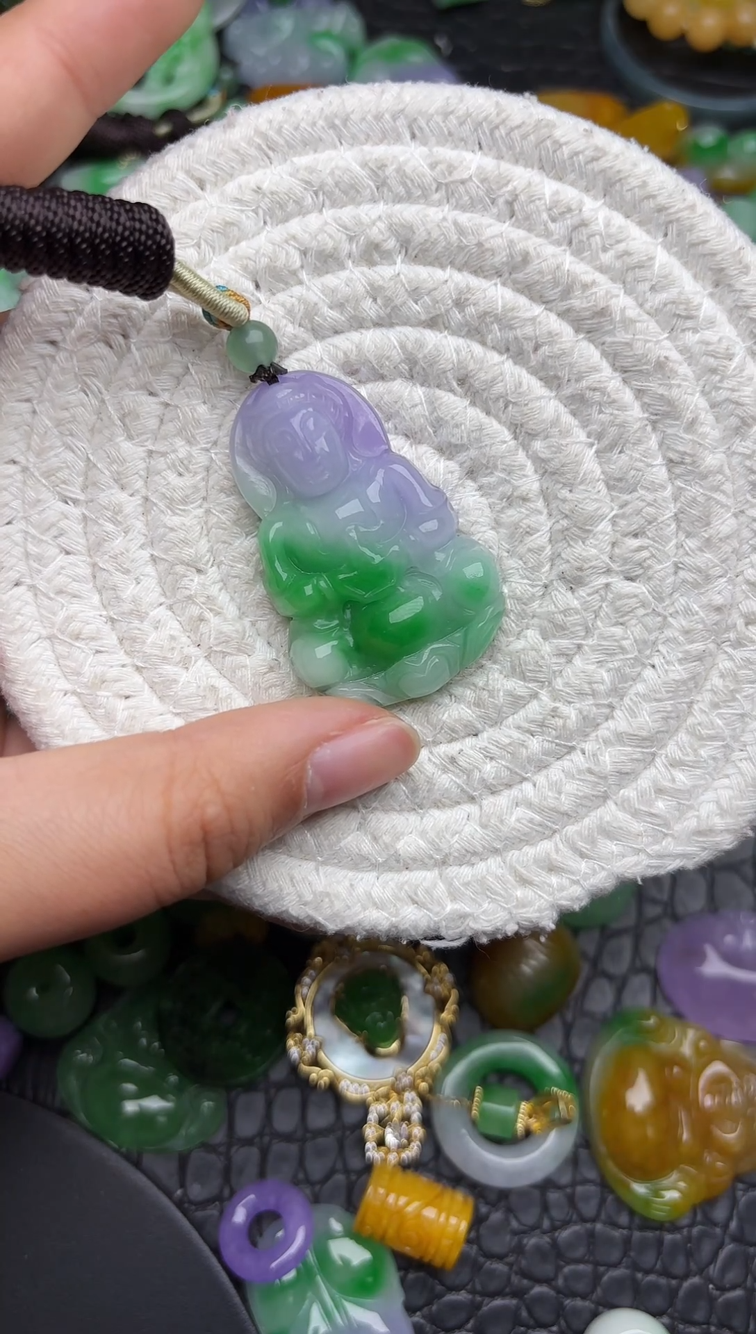 颈饰未镶嵌翡翠缅甸翡翠吊坠