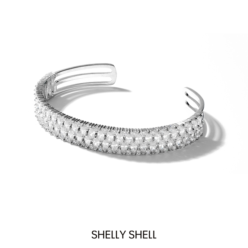Shelly Shell 铜合金手镯 星河流转开口手镯 时尚百搭小众