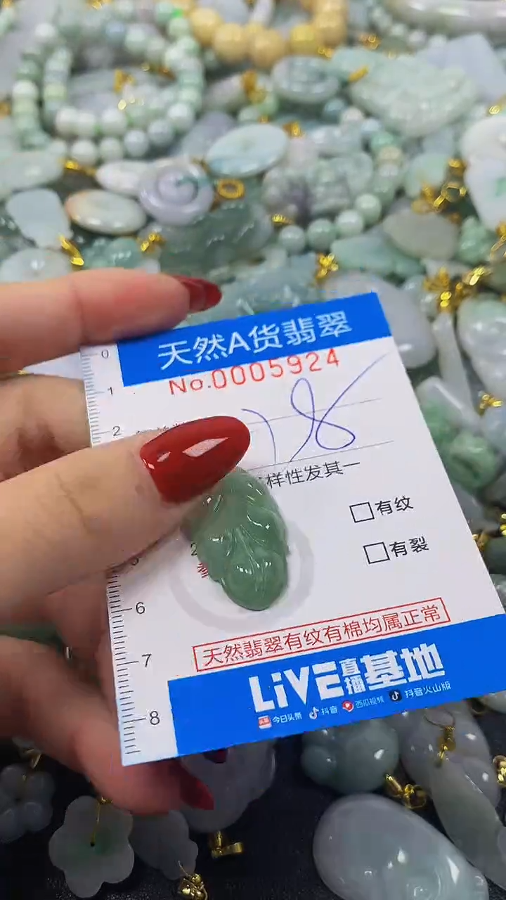 颈饰未镶嵌翡翠净货挂件-5924